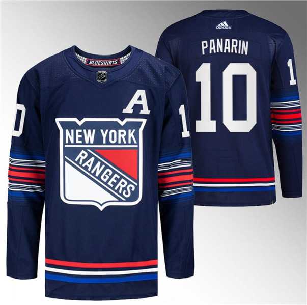 Mens New York Rangers #10 Artemi Panarin Navy Stitched Jersey Dzhi